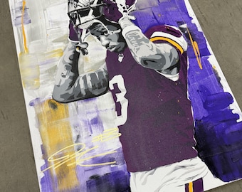 Jordan Addison - 18x24 Original Painting Signed (Autograph Minnesota Vikings NFL)