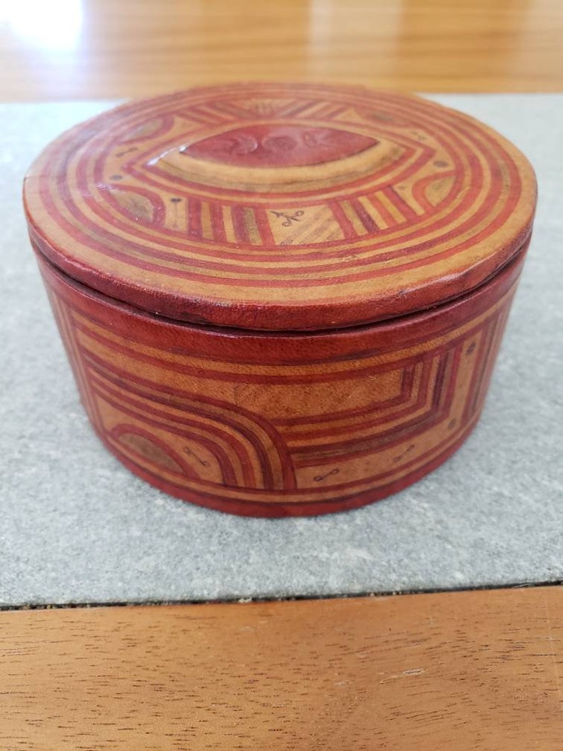 Vintage Tuareg leather jewelry box.