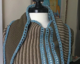 Moss, Nuetral and Turqoise scarf