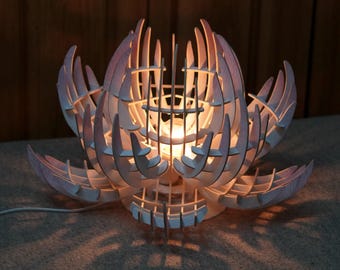Lotus Lamp Shade Vector Files for 3mm Plywood/MDF DIY Lantern Design