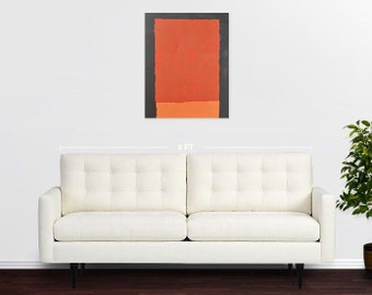 Red Black Orange Painting, Original Red Orange and Black Abstract Acrylic Painting, Minimalist Painting, Home Decor