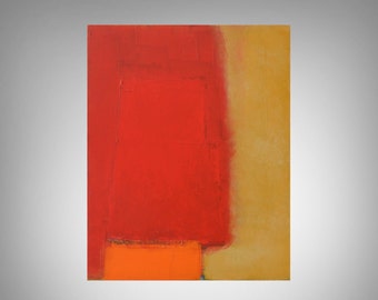 Red Painting, Red Orange Yellow, Original Minimalistic Style, 20 x 16 inches Abstract Red Painting, Colorfield Painting, Minimalist Art