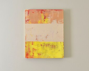 Yellow Abstract Painting, Original Abstract Art, 20"x16", Yellow Red Painting, Minimalist Painting, Wall Art,  Expressionism, Modern Art