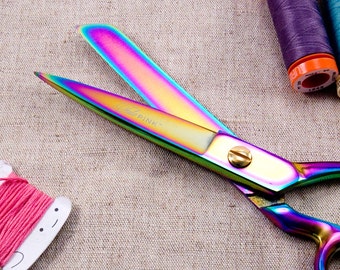Tula Pink Hardware 8" Fabric Scissors - Dressmakers Shears -Right-Handed Fabric Shears -Cutting Tools -Sewing Scissors -Iridescent Scissors
