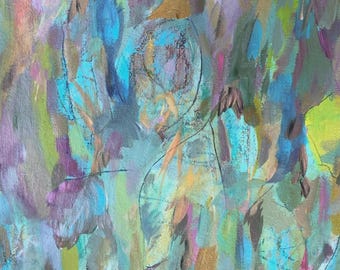 Abstract Painting Acrylic Original Modern Art 18 x 24 Contemporary Matted