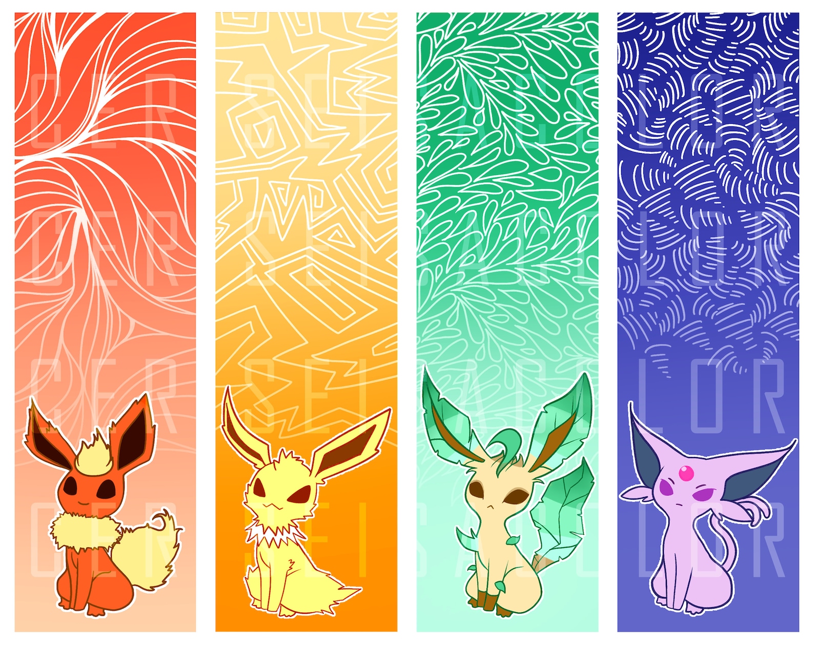Holo Eeveelution Bookmarks NEW EEVEE | Etsy