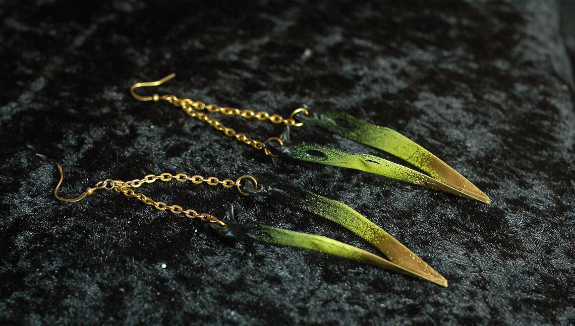 Custom colour real bone beak earrings choose any combo | Etsy