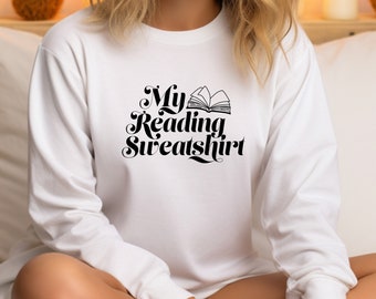 PNG + SVG Mein Lese-Sweatshirt digitaler Download | Buchclub Kunst | Cricut und Silhouette Schnittdatei | Reader's DIY | Sweatshirt Design
