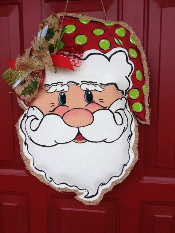 Items similar to Santa Claus Door Hanger, Christmas Decoration on Etsy