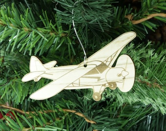 Cessna Airplane Ornament Made from Wood or Mirror Acrylic - Customizable with Name