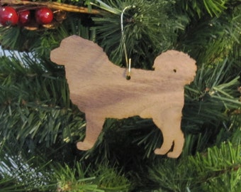 Tibetan Mastiff Ornament in Wood or Mirror Acrylic Customizable with Name