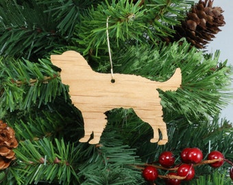 American Water Spaniel Ornament in Wood or Mirror Acrylic Customizable with Name