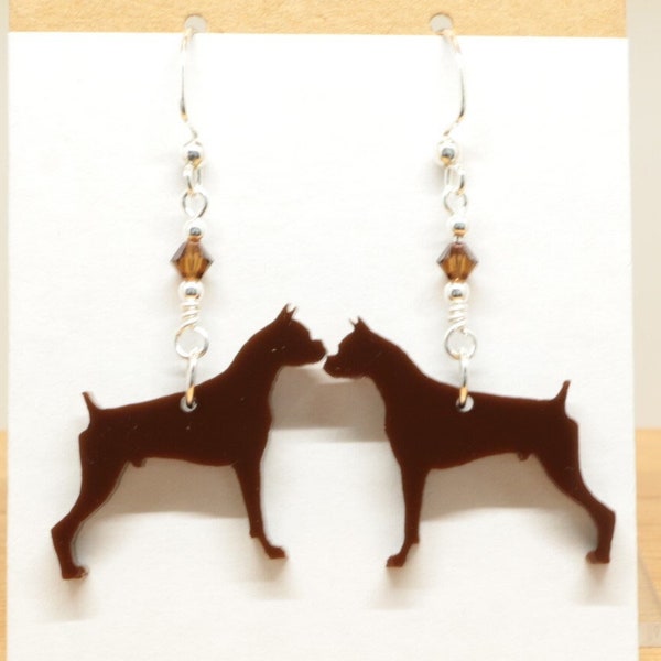 Boxer Laser Cut Earrings with Swarovski Crystals