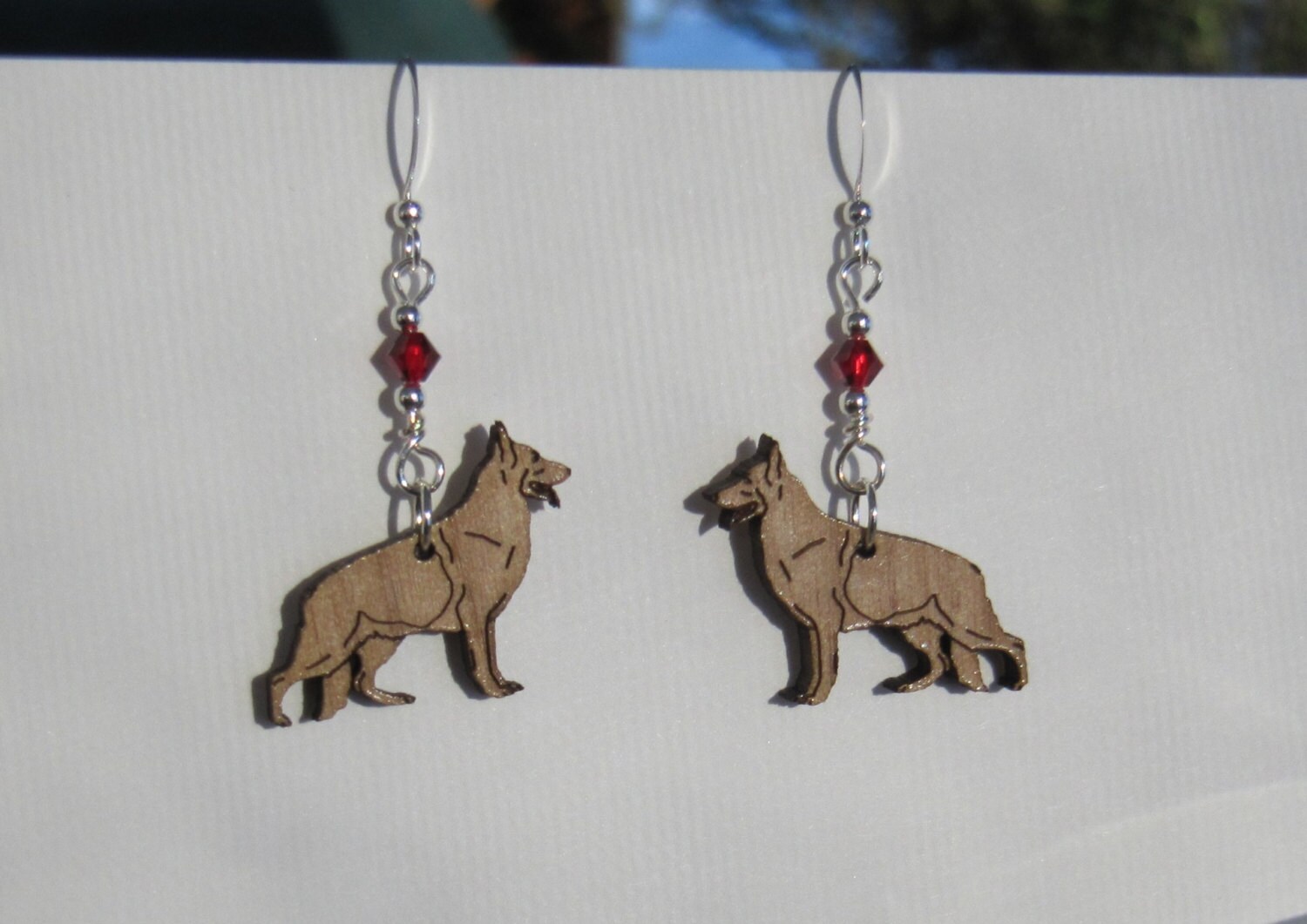 German Shepherd Earrings With Swarovski Crystal Etsy