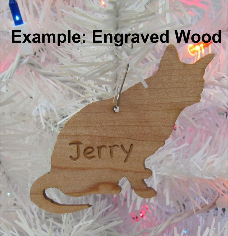 Akita Ornament in Wood or Mirror Acrylic Customizable with Name