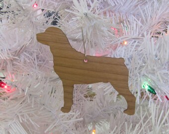 Rottweiler Ornament in Wood or Mirror Acrylic Customizable with Name