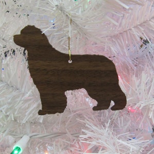 Newfoundland "Newfie" Ornament in Wood or Mirror Acrylic Customizable with Name