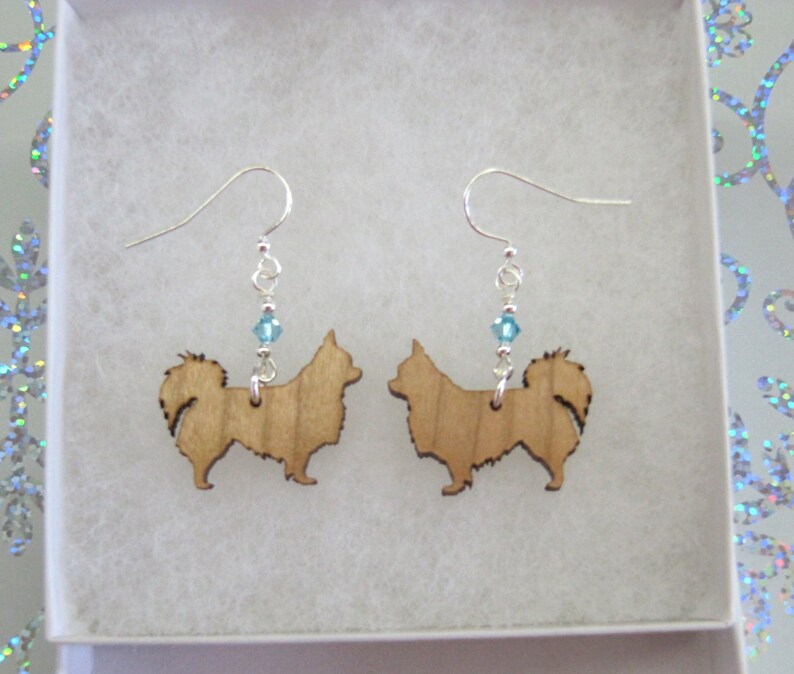 Cute Long Hair Chihuahua Earrings With Swarovski Crystal Etsy