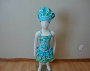 Children's Adjustable Apron and Chef Hat Set