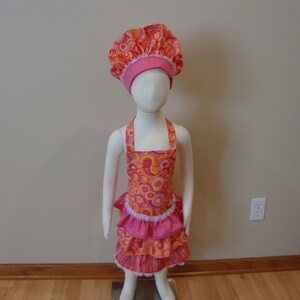 Children&#39;s Adjustable Apron and Chef Hat Set