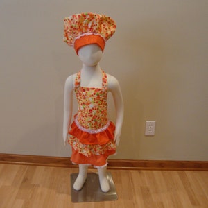 Children&#39;s Adjustable Apron and Chef Hat Set