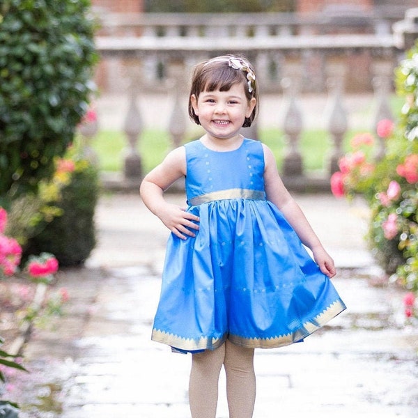 Cobalt blue party dress 2-3| bright bridesmaid dress| Birthday outfit| Diwali Indian outfit| Girls occasion dress