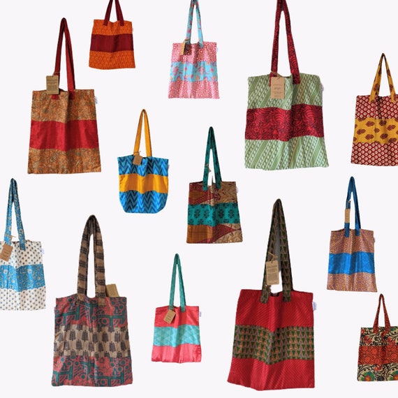 Sari Bucket Bag- recycled material Sari Bucket Bag- recycled material