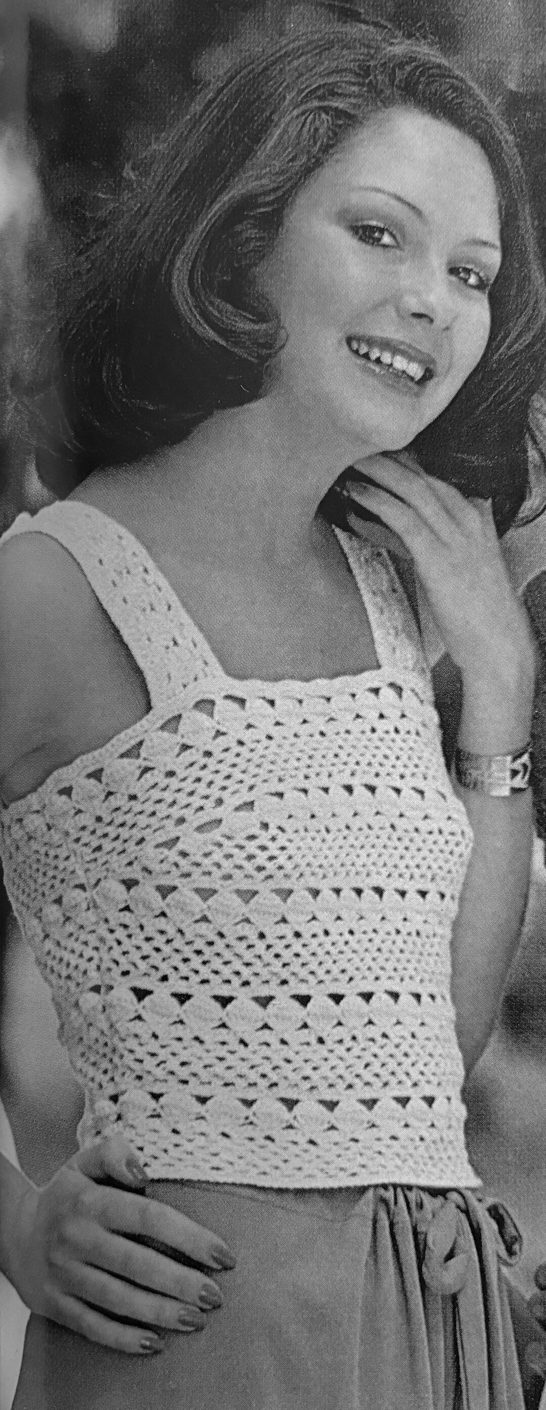 CROCHET PATTERN Vintage Shell-banded Camisole-top-womens 1975 Retro PDF ...