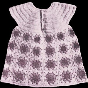 Vintage CROCHET Little Girls Granny Square Dress PATTERN #155