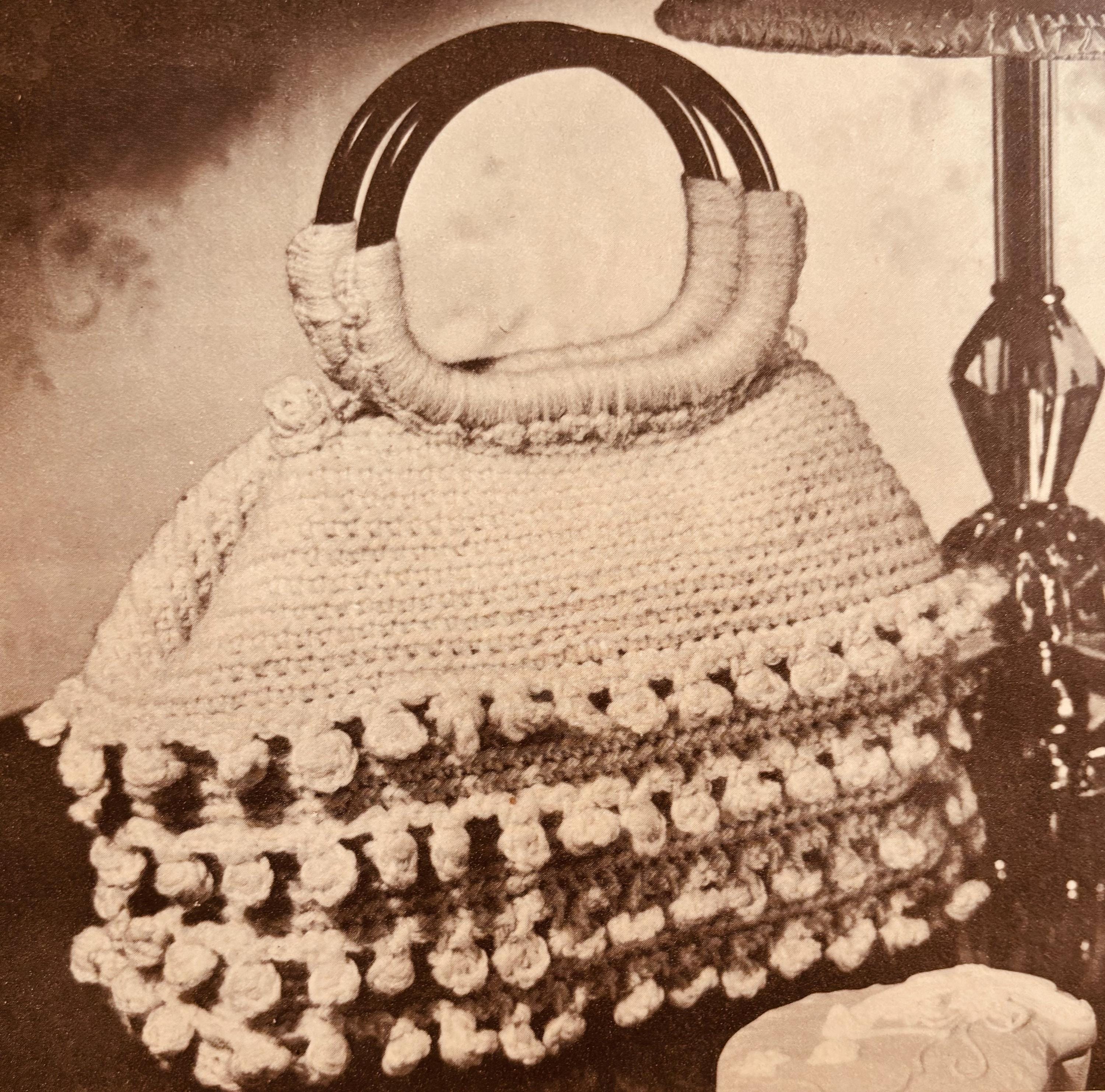 ハンドバッグ Antique crochet bag Vintage CROCHET Handbag PATTERN #384 PDF Digital Download - Etsy