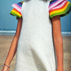 Vintage CROCHET PATTERN Girls Summer Dress Sizes 6-8-10 #381 PDF digital download