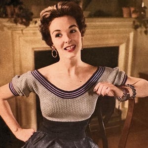 Vintage CROCHET PATTERN 1950s Scoop Neck Blouse #231 PDF Digital download