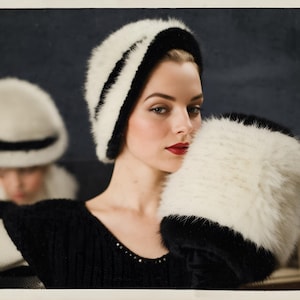 CROCHET PATTERN Vintage Angora Hat and Muff set #270 PDF digital download