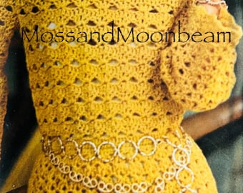Vintage Crochet Dress Pattern M~L~XL PDF Digital Download #425