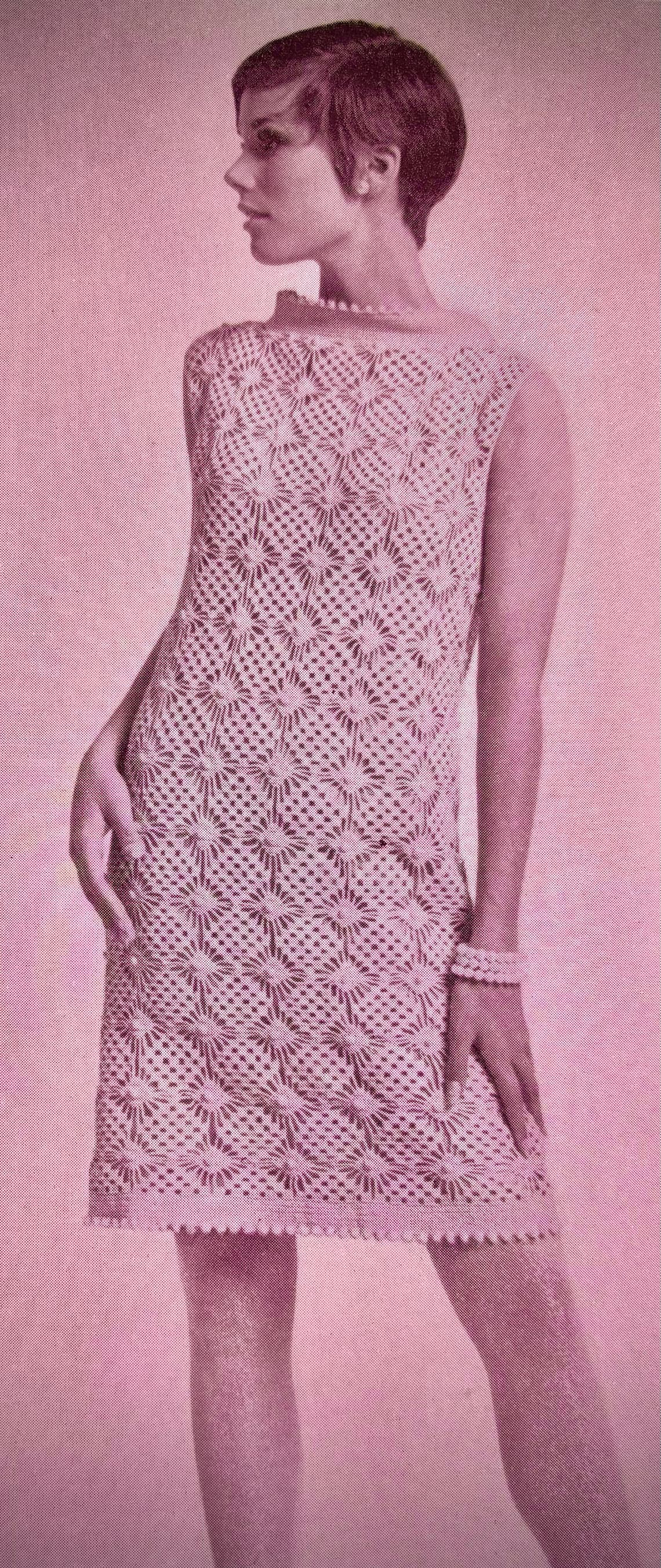 CROCHET PATTERN Vintage Crocheted Dress Pattern 1969 Retro PDF