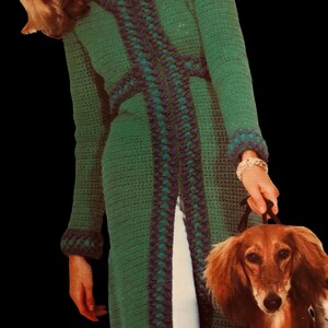 Vintage CROCHET PATTERN | Womens | Braid Trimmed Coat | Jacket | Sweater | Sm/Md/Lg | PDF digital download
