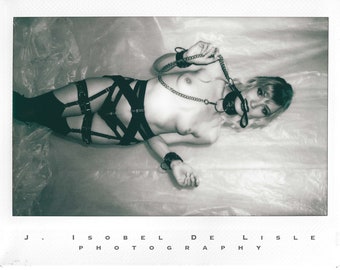 original monochrome fujifilm instax wide film print of model Amy Wilder MATURE