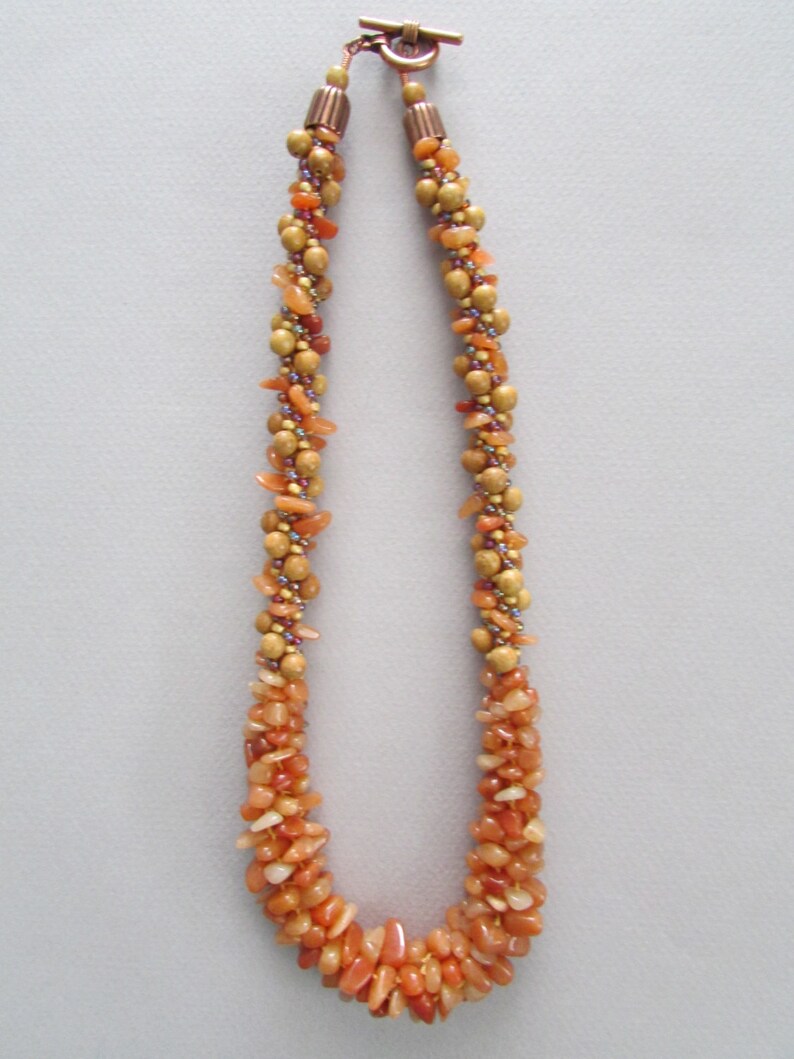 Orange Marmalade Kumihimo Necklace With Red Aventurine and Etsy