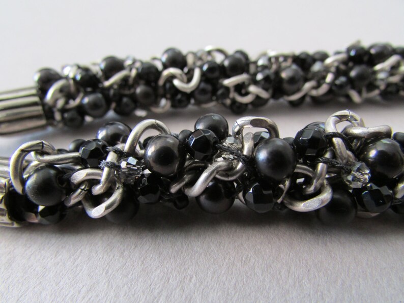 Black Swan Kumihimo Necklace Kumihimo With Chain Onyx Etsy