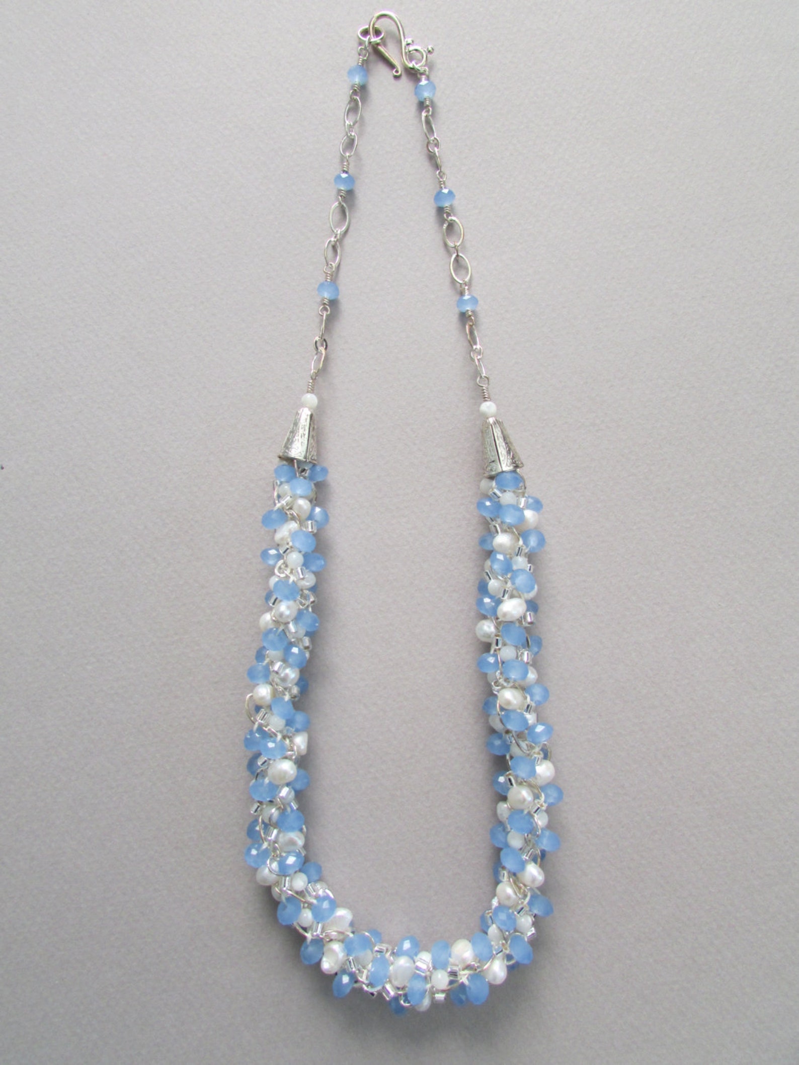 Pearl Kumihimo Necklace Kumihimo With Chain Pearl and Etsy