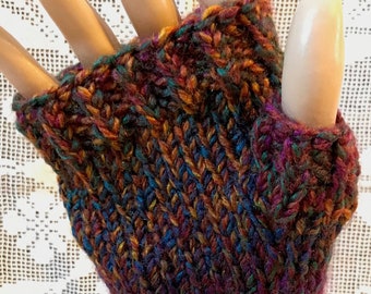 Chunky, Fingerless Mittens Gloves