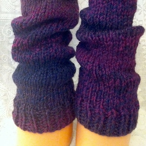 Alpaca Wool Knit Leg Warmers, Cream Rose, Light Pink Knitted Leg