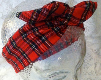 Red Tartan Wired Cincuenta Twisty Headband