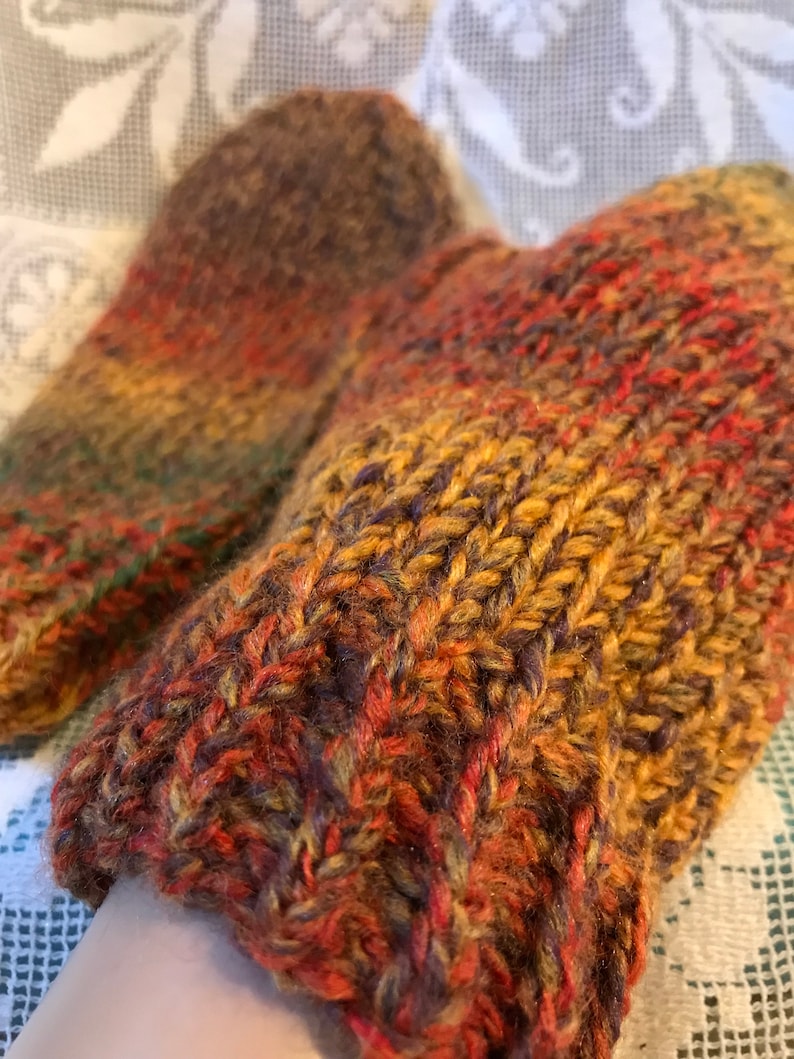 Chunky Hand-Kitted Mittens Gloves