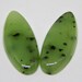 nephrite cabochon set for earrings, gemstone cabochon, rings cabochon, green stone set
