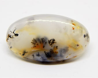 Benutzerdefinierter Dendritischer Moosachat-Ring, Cabochon, Dendritischer Opal, Merlinit, Weißer Achat-Ring, individueller Schmuck, einzigartiger Versprechensring, zierlicher Edelstein-Anhänger