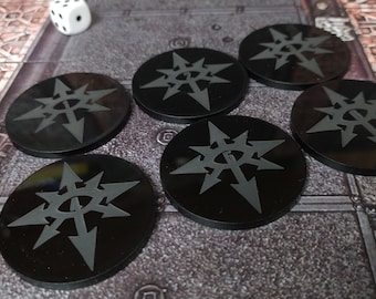 Wargame Chaos Black Objective Markers