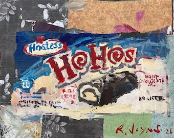 Hostess Ho Hos Painting – Snack Cake Pop Art – 20x16 Mixed Media Original