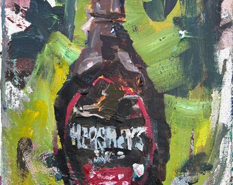 Hershey’s Chocolate Syrup Original Painting – Food Pop Art – 12x9 Canvas