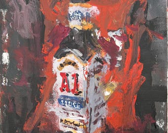 A1 Steak Sauce Pop Art Print: Kitchen Foodie Decor